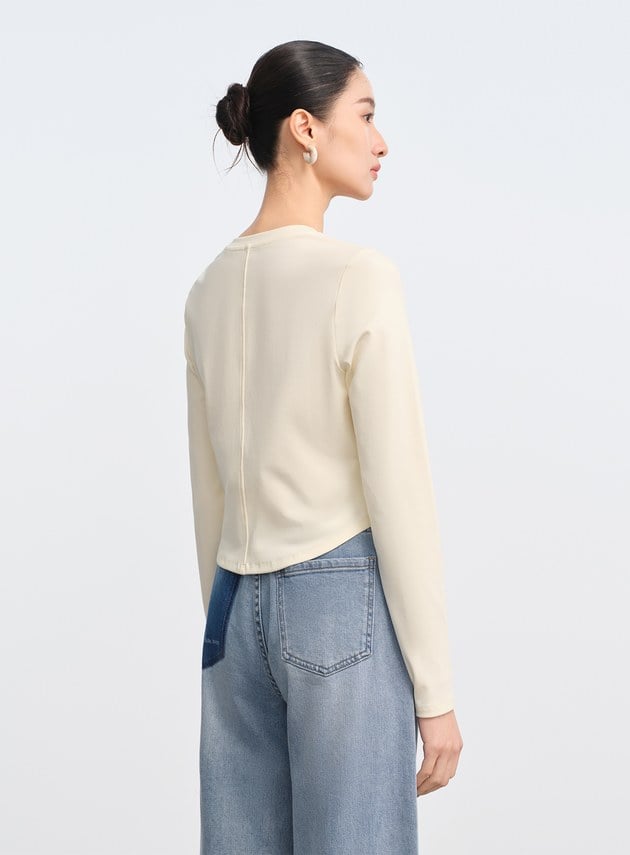 圓弧下擺修身上衣