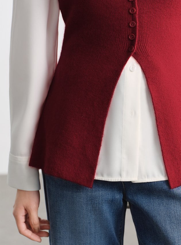 修身浣熊絨背心