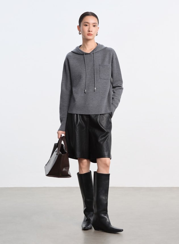 純羊毛連帽衛衣