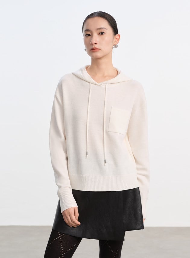 純羊毛連帽衛衣