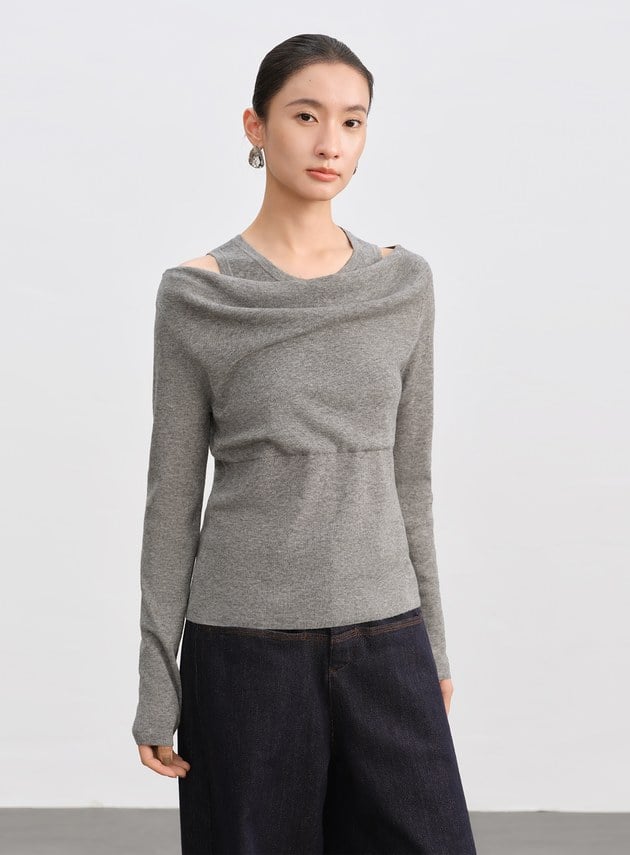 假兩件式造型針織上衣