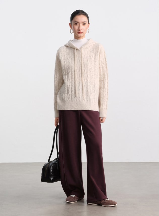 五彩花紗連帽針織上衣