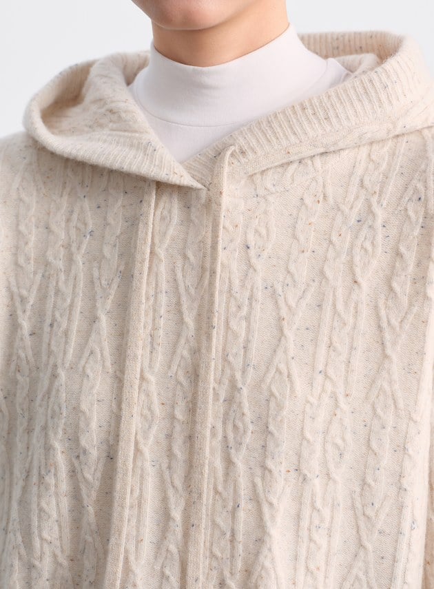 五彩花紗連帽針織上衣