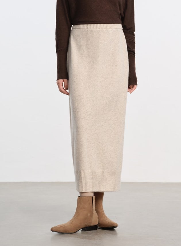 優雅羊毛針織半裙