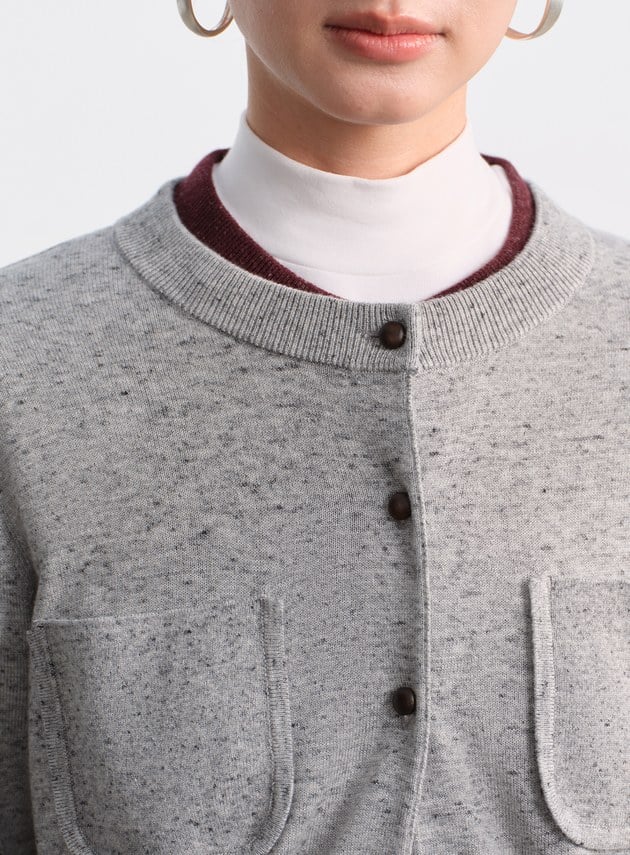 雙口袋工裝風開襟外套