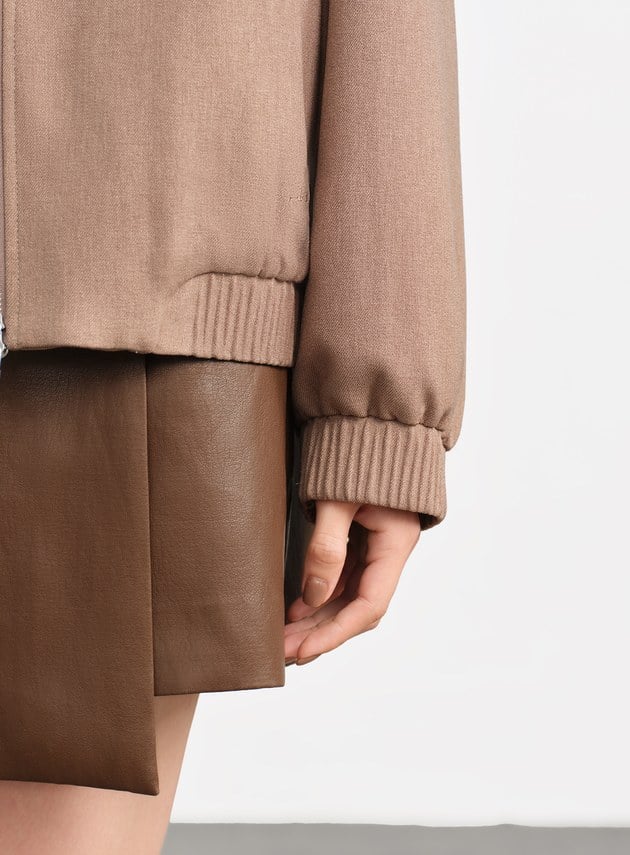 經典寬鬆落肩拉鍊夾克