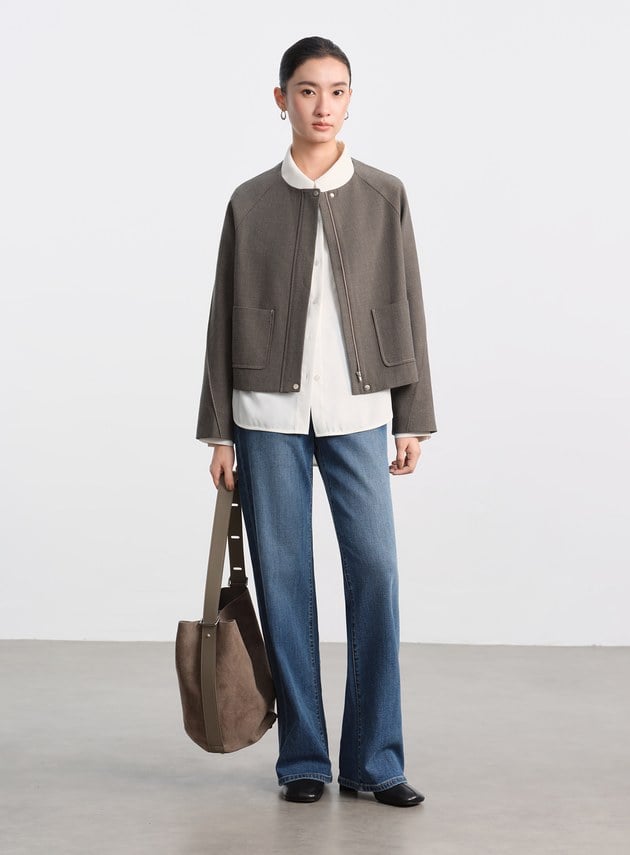 花紗肌理挺廓休閒外套