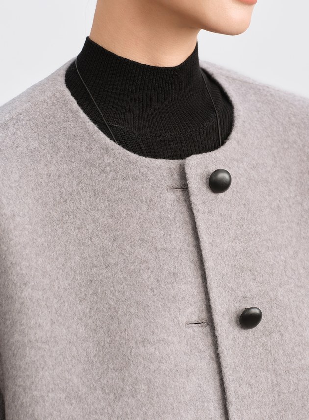 雙面毛呢無領短版外套