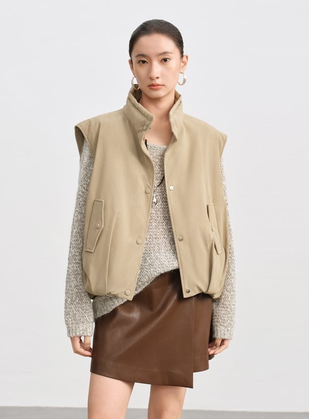 霧面水洗感麂皮馬甲