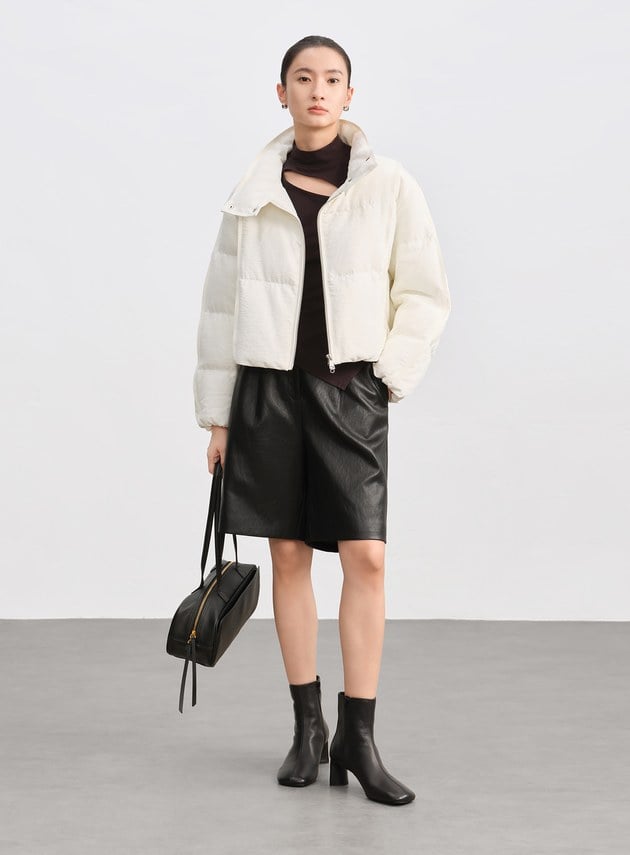 斜紋肌理立領防風夾克