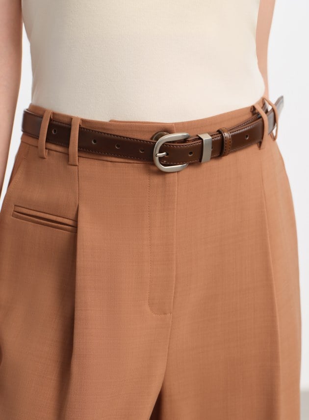 真皮霧銀百搭皮帶