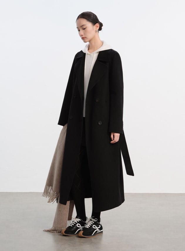 純羊毛雙色針織圍巾