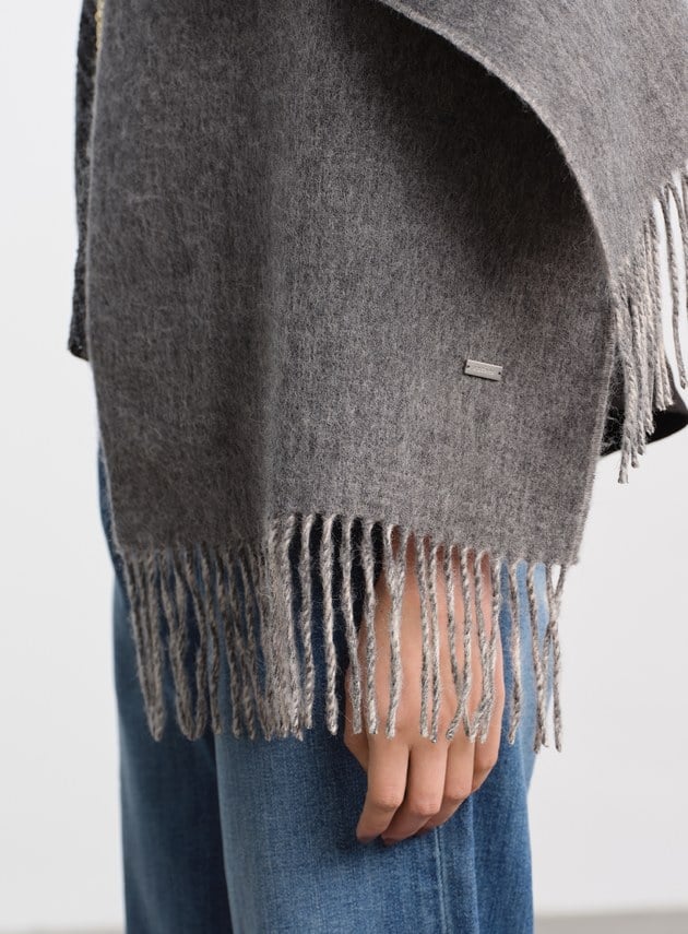 100%羊毛經典流蘇圍巾