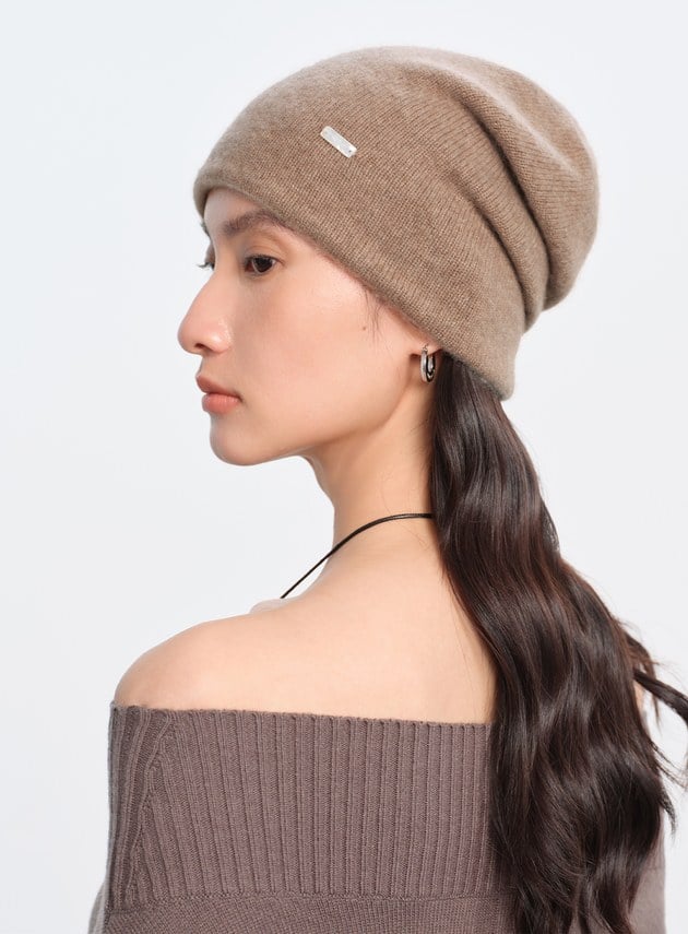 雙面穿羊絨雙色針織冷帽