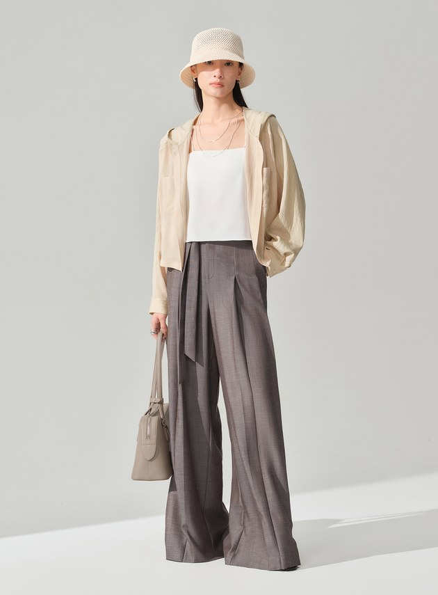 連帽拼布蝙蝠袖襯衫