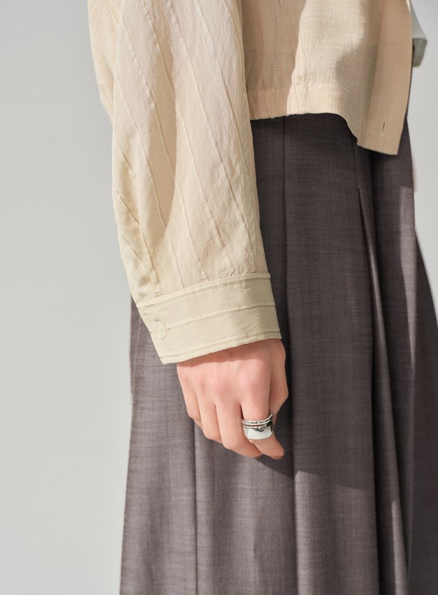 連帽拼布蝙蝠袖襯衫