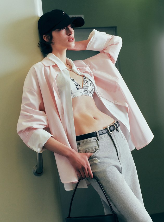 男女適穿刺繡 Logo 寬鬆襯衫