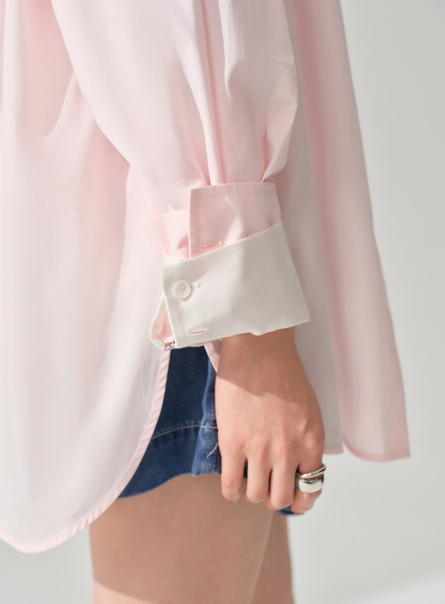 男女適穿刺繡 Logo 寬鬆襯衫