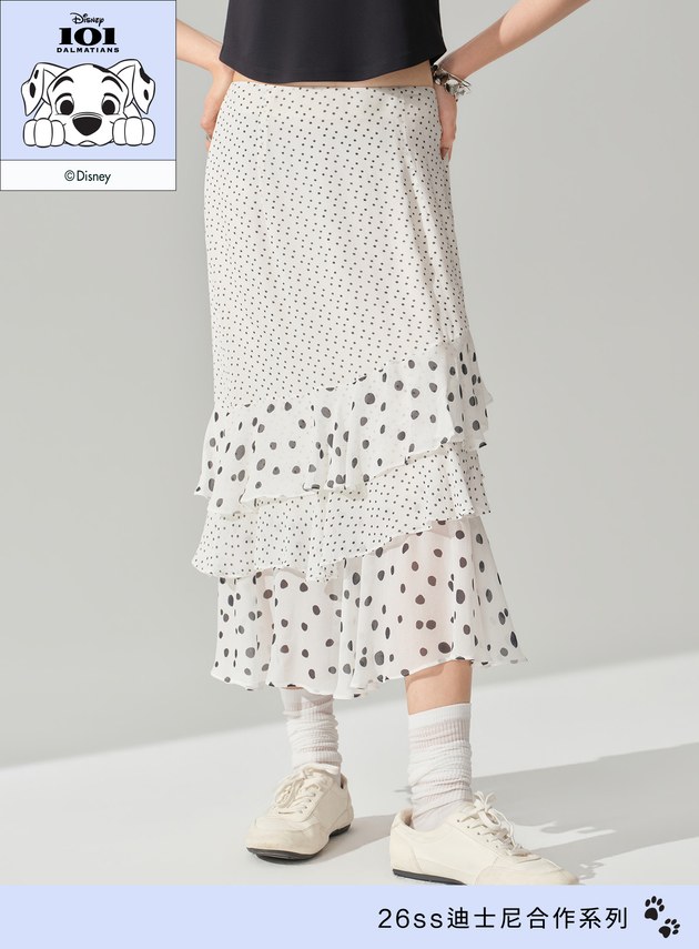 DISNEY｜波點不對稱蛋糕裙