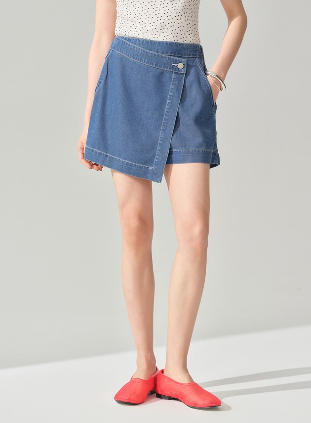 不對稱設計涼感機能褲裙