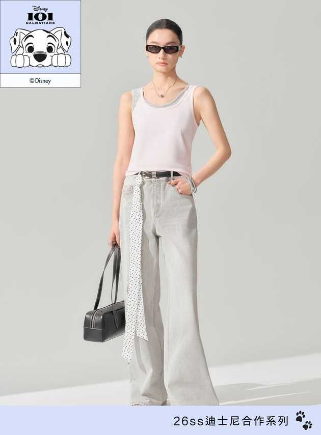 DISNEY｜不對稱肩帶修身背心