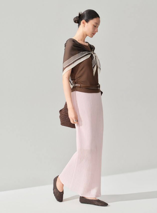 船領收腰涼感短袖上衣