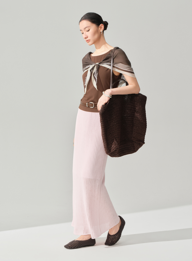 船領收腰涼感短袖上衣