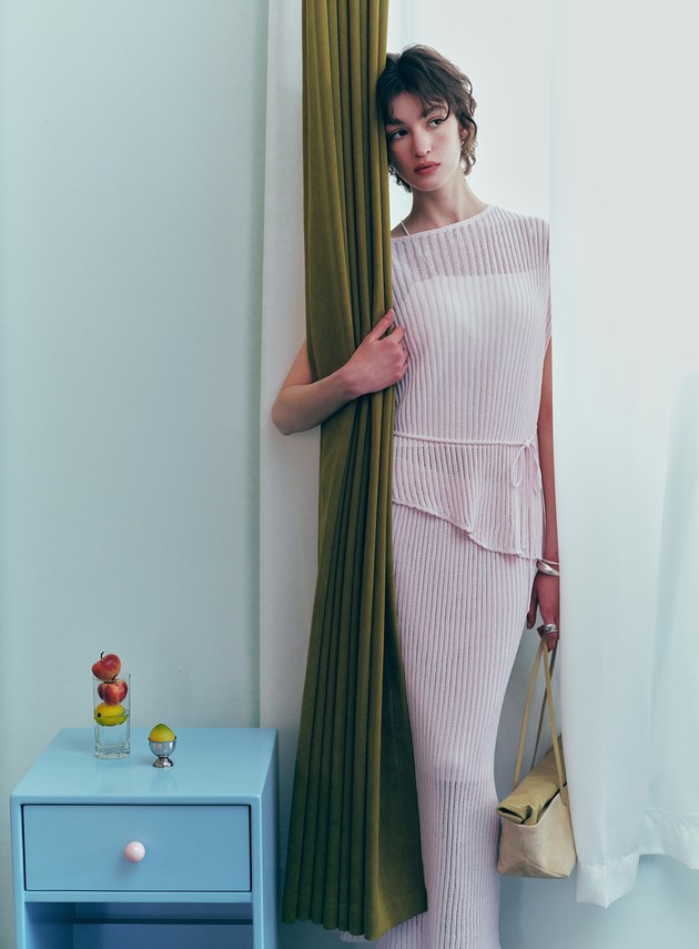 慵懶直身混紡長裙