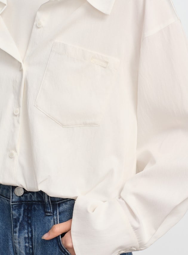 假兩件時髦光澤襯衫