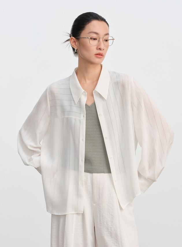 細緻直條肌理襯衫