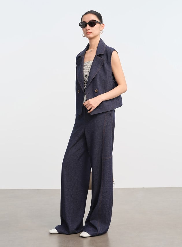 DISNEY｜復古仿丹寧短版背心