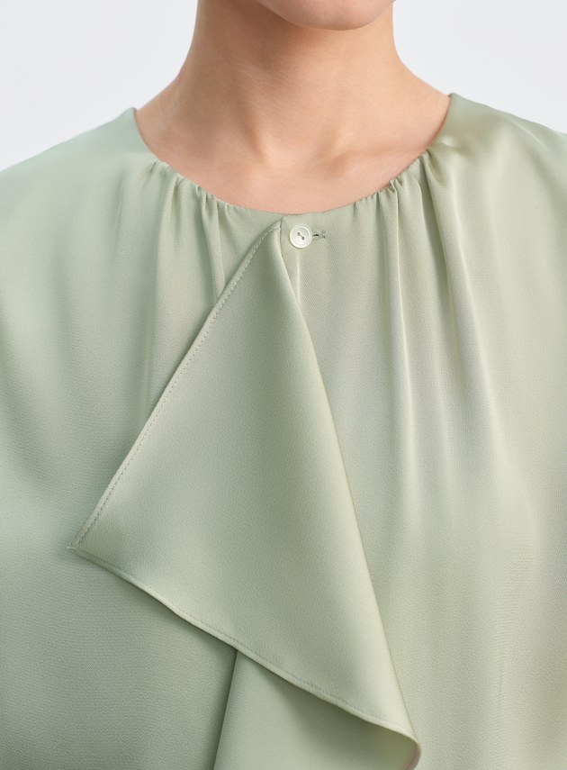 緞面荷葉無袖上衣