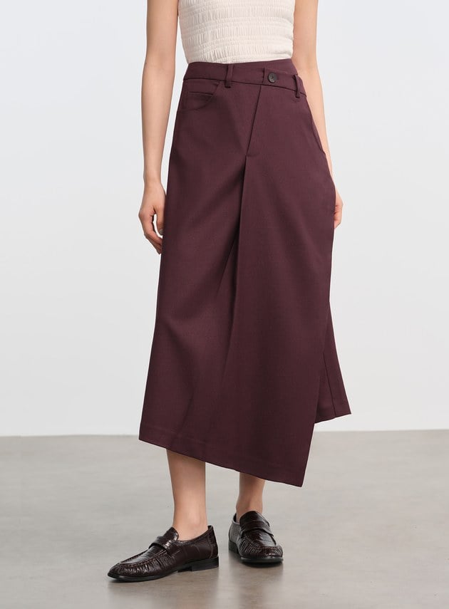 立體不對稱剪裁A字裙