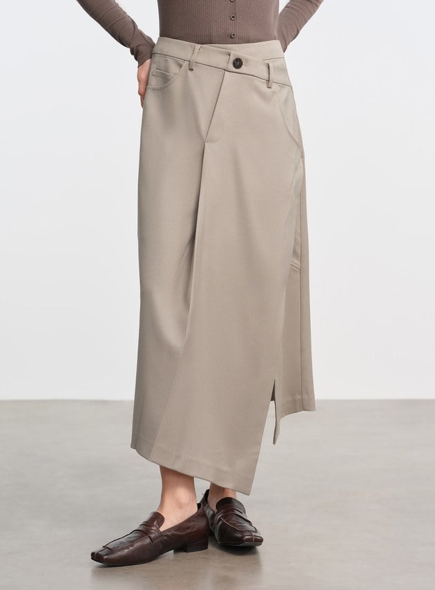 立體不對稱剪裁A字裙