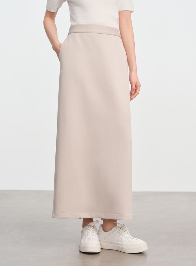 空氣層垂墜針織長裙