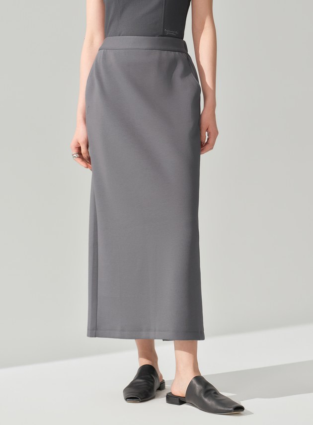 空氣層垂墜針織長裙