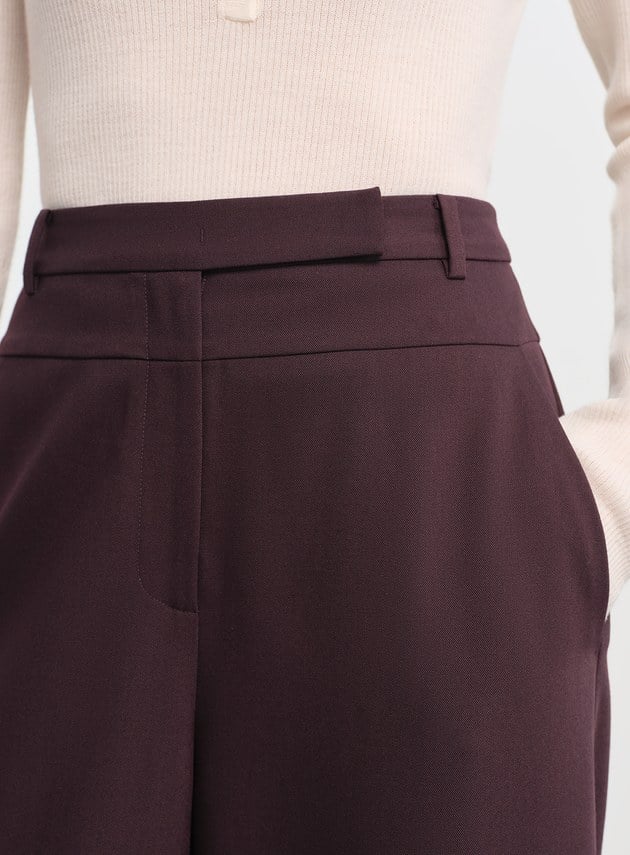 立體剪裁雙腰頭直筒褲