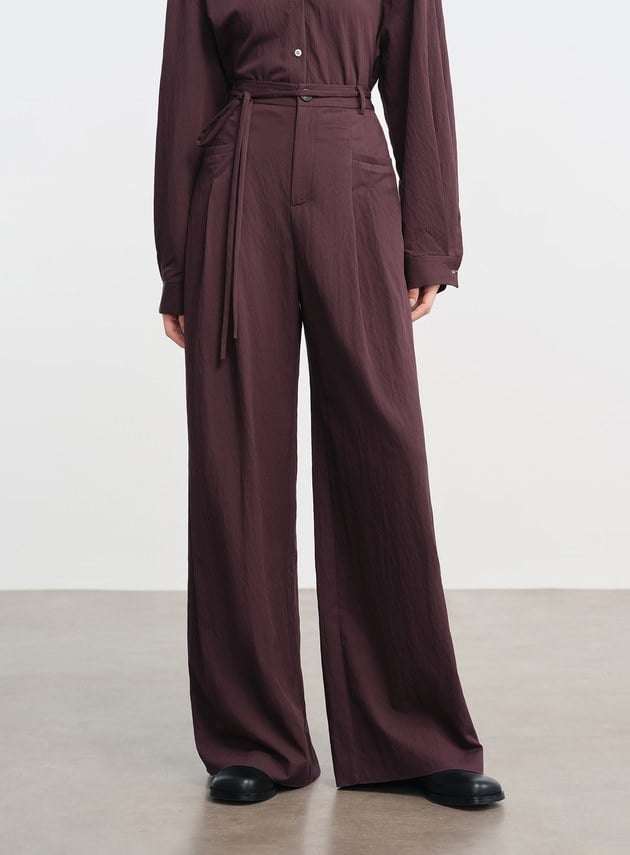 時髦可拆式腰帶寬褲