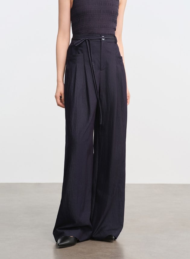 時髦可拆式腰帶寬褲