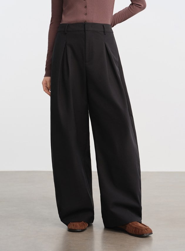 率性廓型彎刀褲