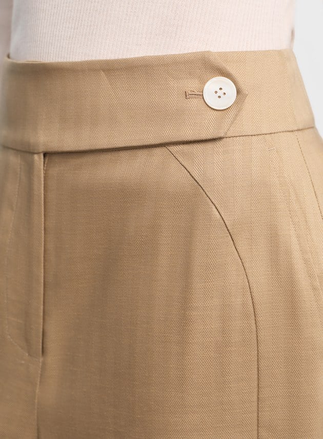 立體弧線高腰西裝褲