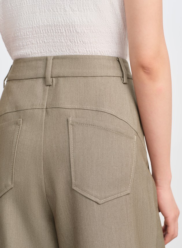 仿牛仔斜紋直筒彎刀褲