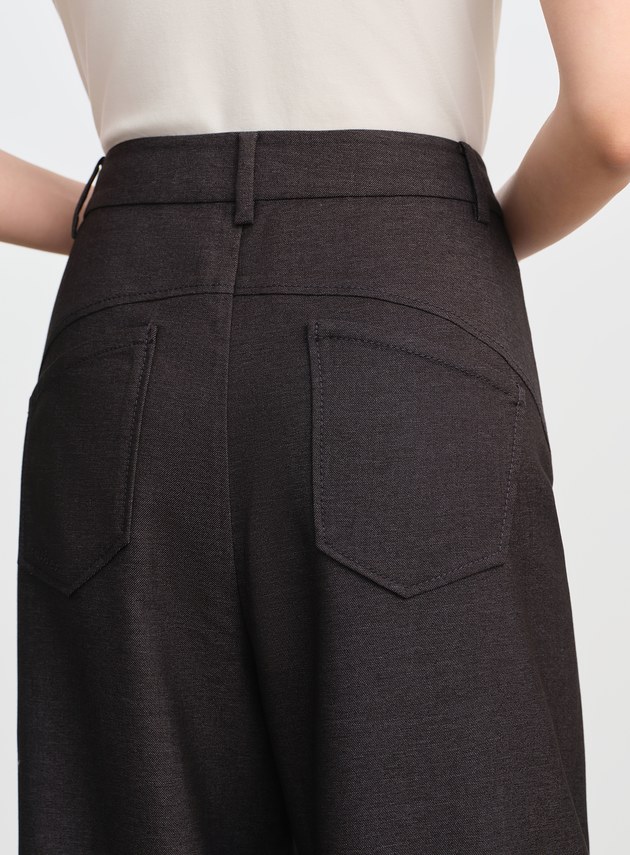 仿牛仔斜紋直筒彎刀褲