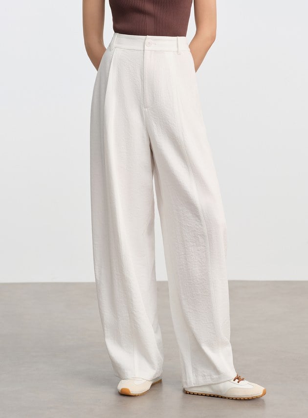 極簡網紗西裝褲