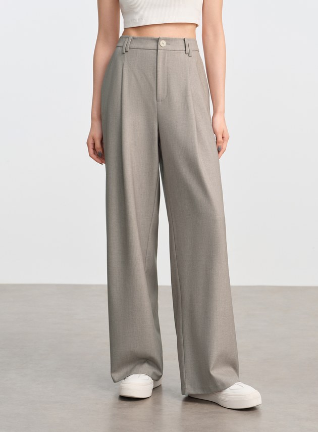 簡約亞麻西裝褲