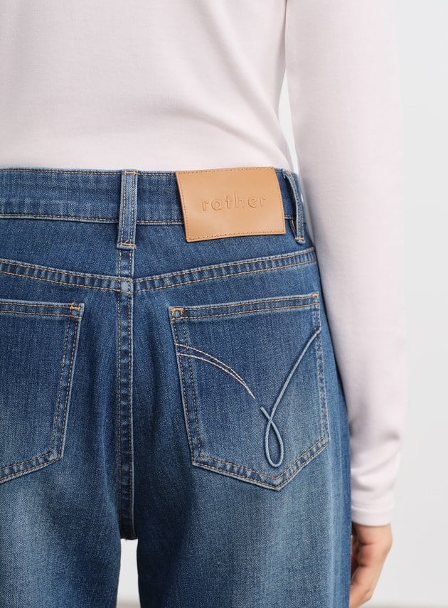 中腰修身九分牛仔褲