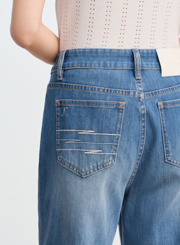 經典修身九分牛仔褲