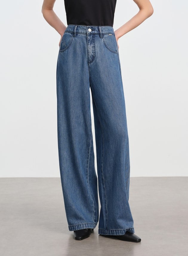 慵懶經典牛仔彎刀褲