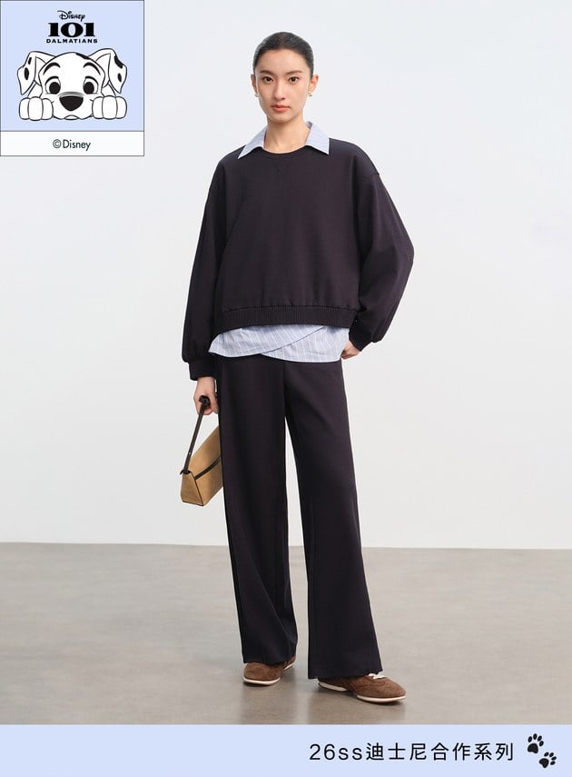 DISNEY｜雙面印繡短版衛衣