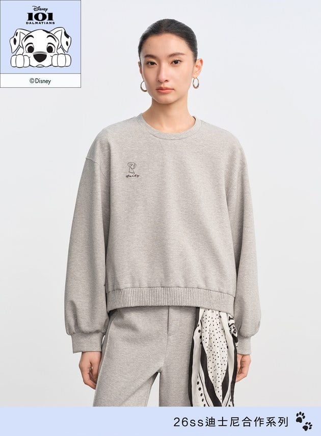 DISNEY｜雙面印繡短版衛衣